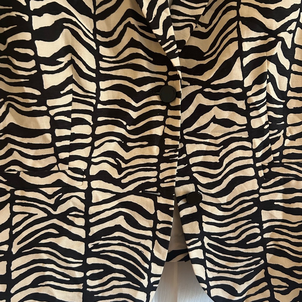 Calvin Klein Zebra Print Blazer; size 16